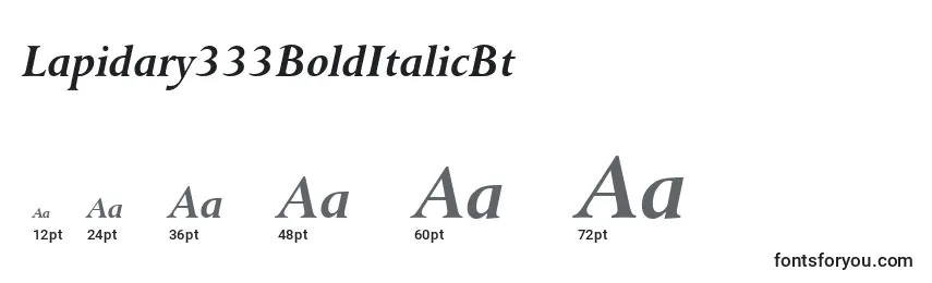 Размеры шрифта Lapidary333BoldItalicBt