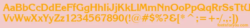 KorinnaBoldBt Font – Orange Fonts on Pink Background