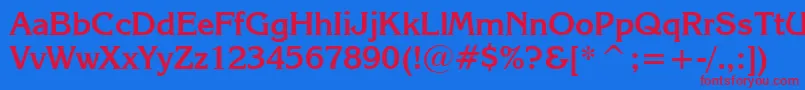 KorinnaBoldBt Font – Red Fonts on Blue Background