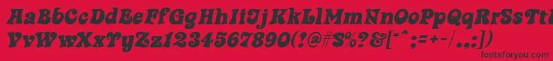 SwingtimeMf Font – Black Fonts on Red Background