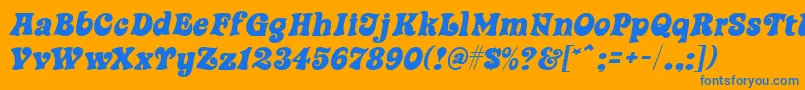 SwingtimeMf Font – Blue Fonts on Orange Background