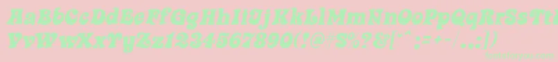 SwingtimeMf Font – Green Fonts on Pink Background