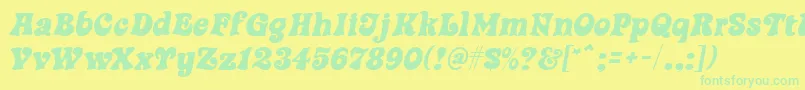 SwingtimeMf Font – Green Fonts on Yellow Background