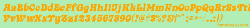 SwingtimeMf Font – Orange Fonts on Green Background