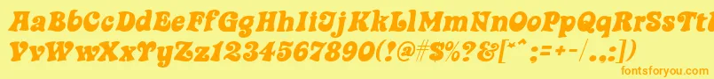 SwingtimeMf Font – Orange Fonts on Yellow Background