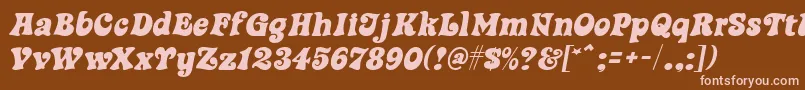 SwingtimeMf Font – Pink Fonts on Brown Background