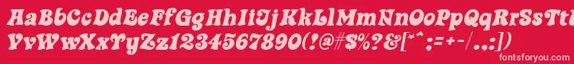 SwingtimeMf Font – Pink Fonts on Red Background