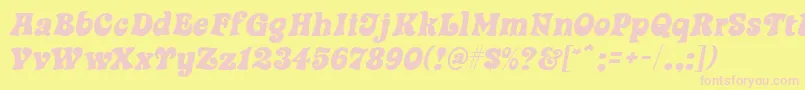 SwingtimeMf Font – Pink Fonts on Yellow Background