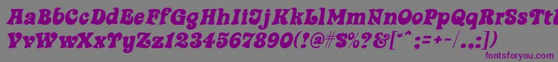 SwingtimeMf Font – Purple Fonts on Gray Background