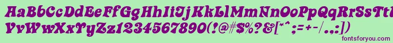 SwingtimeMf Font – Purple Fonts on Green Background