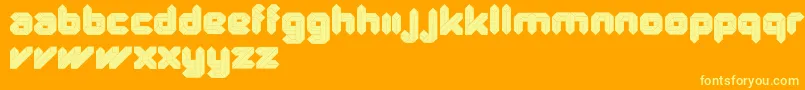 QuadUltra-Schriftart – Gelbe Schriften auf orangefarbenem Hintergrund