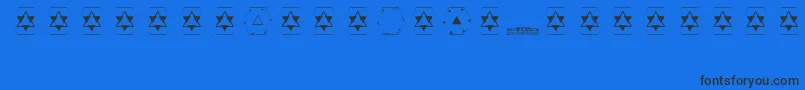 Pyramid Font – Black Fonts on Blue Background