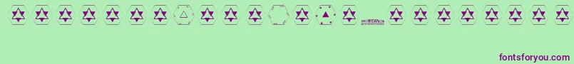 フォントPyramid – 緑の背景に紫のフォント
