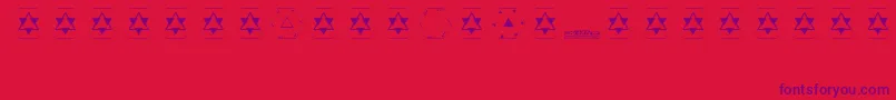 Pyramid Font – Purple Fonts on Red Background