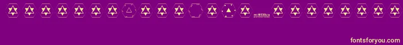 Pyramid Font – Yellow Fonts on Purple Background