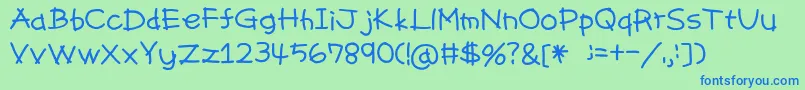 フォントPencilsrb – 青い文字は緑の背景です。