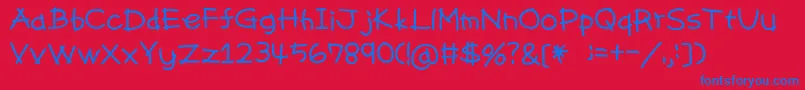 Pencilsrb Font – Blue Fonts on Red Background