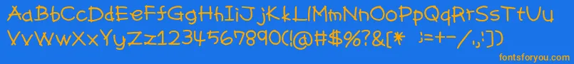 Pencilsrb Font – Orange Fonts on Blue Background