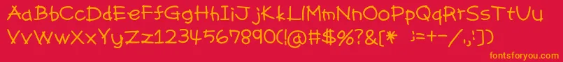 Pencilsrb-Schriftart – Orangefarbene Schriften auf rotem Hintergrund