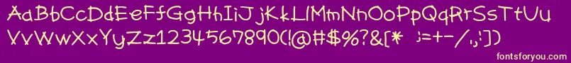 Pencilsrb Font – Yellow Fonts on Purple Background