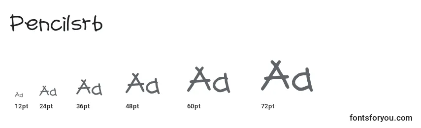 Größen der Schriftart Pencilsrb