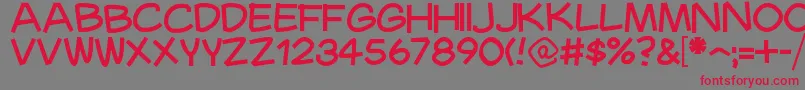 Mauryssel-Schriftart – Rote Schriften auf grauem Hintergrund