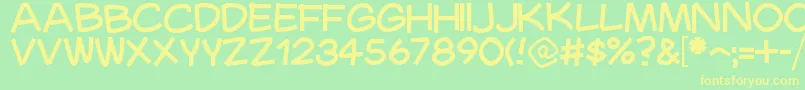 Czcionka Mauryssel – żółte czcionki na zielonym tle