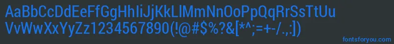 Шрифт Robotocondensed Regular – синие шрифты на чёрном фоне