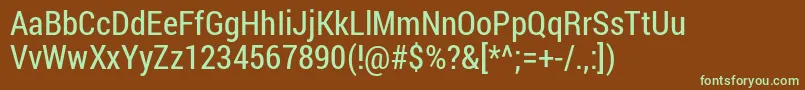 Fonte Robotocondensed Regular – fontes verdes em um fundo marrom