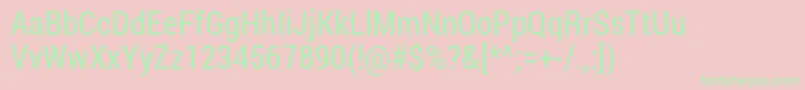 Robotocondensed Regular Font – Green Fonts on Pink Background