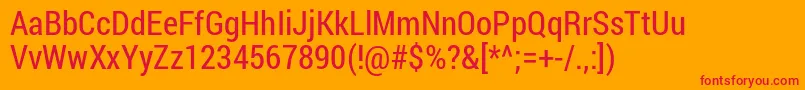 Robotocondensed Regular Font – Red Fonts on Orange Background