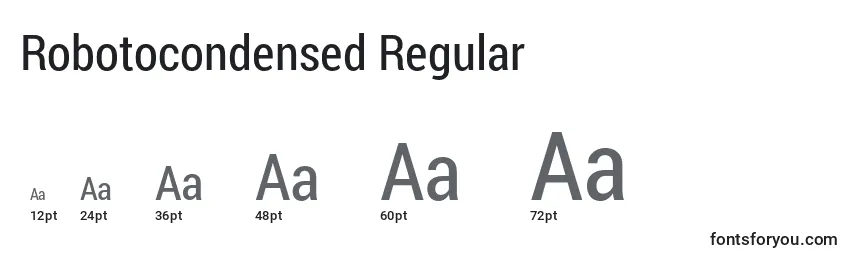 Robotocondensed Regular Font Sizes