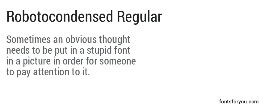 Review of the Robotocondensed Regular Font