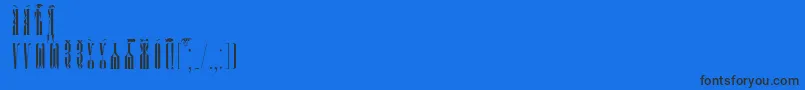 Czcionka PsaltyrIeucsSpacedout – czarne czcionki na niebieskim tle