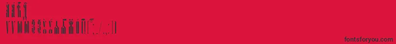 Fonte PsaltyrIeucsSpacedout – fontes pretas em um fundo vermelho