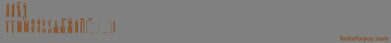 PsaltyrIeucsSpacedout-Schriftart – Braune Schriften auf grauem Hintergrund