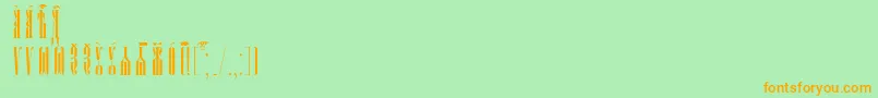 PsaltyrIeucsSpacedout Font – Orange Fonts on Green Background