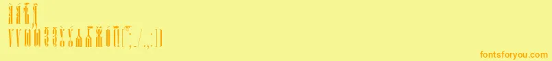 Fonte PsaltyrIeucsSpacedout – fontes laranjas em um fundo amarelo