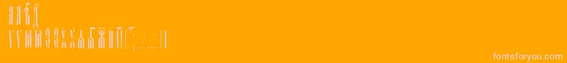 PsaltyrIeucsSpacedout-fontti – vaaleanpunaiset fontit oranssilla taustalla