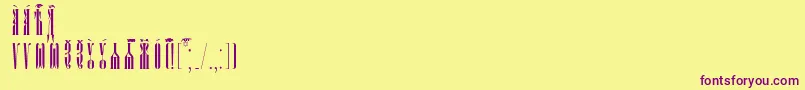 フォントPsaltyrIeucsSpacedout – 紫色のフォント、黄色の背景