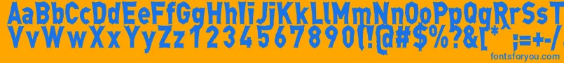 MongaRegular Font – Blue Fonts on Orange Background