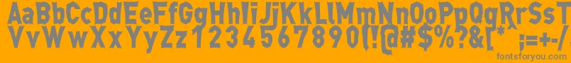 MongaRegular Font – Gray Fonts on Orange Background