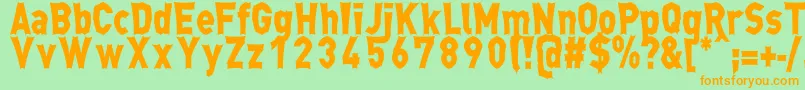 MongaRegular-Schriftart – Orangefarbene Schriften auf grünem Hintergrund