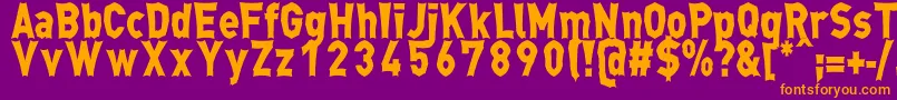 MongaRegular Font – Orange Fonts on Purple Background