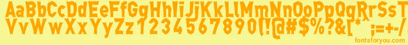 MongaRegular Font – Orange Fonts on Yellow Background