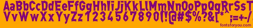 MongaRegular Font – Purple Fonts on Orange Background