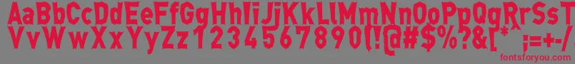 MongaRegular Font – Red Fonts on Gray Background