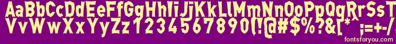 MongaRegular Font – Yellow Fonts on Purple Background