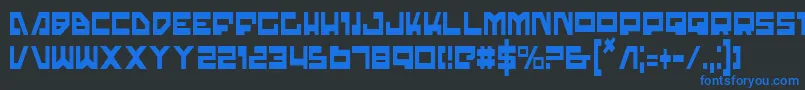 TrajiaCondensed Font – Blue Fonts on Black Background