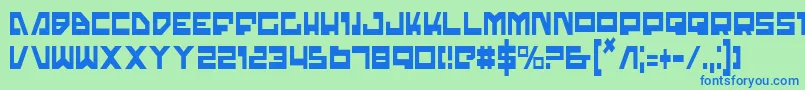 TrajiaCondensed Font – Blue Fonts on Green Background
